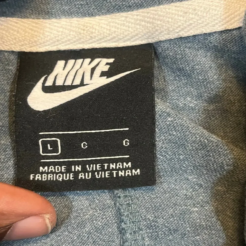 Nike‎ Just Do It Gym Vintage Hoodie Gray Full Zip Women Large Sweatshirt Logo